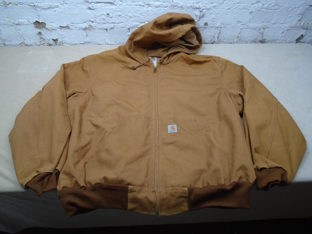 Vintage Carhartt Jacket Mens 2XL Brown Canvas Bomber Workwear Faded J131 BRN
